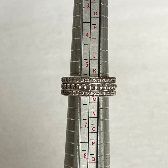 Authentic Pandora Sterling Silver 925 Cubic Zirconia Wide Band Forever Ring Sz 6 - Picture 9 of 16